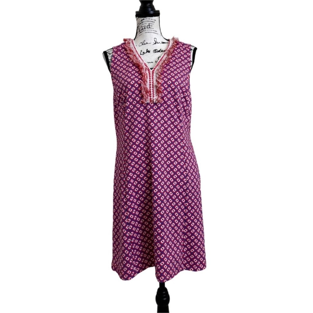 J. McLaughlin Womens Size S Lola Shift Dress Catalina Cloth Pink Geometric - Picture 1 of 6